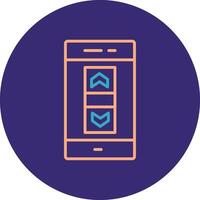 Scroll Bar Line Two Color Circle Icon vector