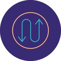 Zigzag Line Two Color Circle Icon vector