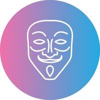 Mask Line Gradient Circle Icon vector