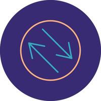 Swap Line Two Color Circle Icon vector