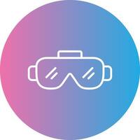 Goggles Line Gradient Circle Icon vector