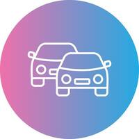 Cars Line Gradient Circle Icon vector