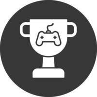 Trophy Glyph Inverted Icon vector