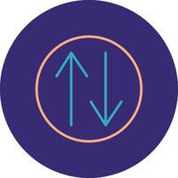 Swap Line Two Color Circle Icon vector