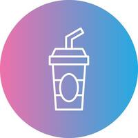 Cold Drink Line Gradient Circle Icon vector