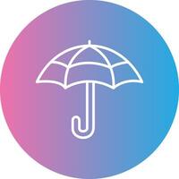 Parasol Line Gradient Circle Icon vector