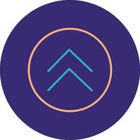 Chevron Line Two Color Circle Icon vector