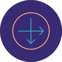 Intersect Line Two Color Circle Icon vector