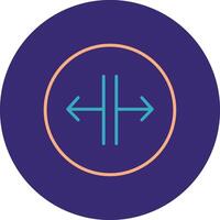 SPLIT Line Two Color Circle Icon vector