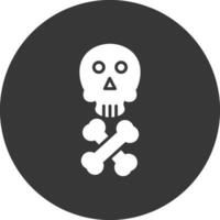 muerte glifo invertido icono vector