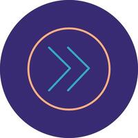 Chevron Line Two Color Circle Icon vector