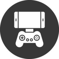 Mobile Game Glyph Inverted Icon vector