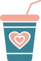 Milkshake Glyph Two Color Icon vector