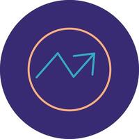 Trend Line Two Color Circle Icon vector