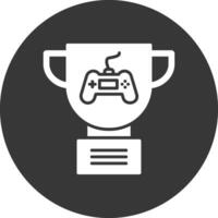 Trophy Glyph Inverted Icon vector