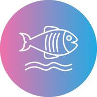 Flounder Line Gradient Circle Icon vector