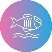 Flounder Line Gradient Circle Icon vector