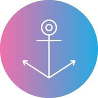 Anchor Line Gradient Circle Icon vector