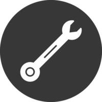 Wrench Glyph Inverted Icon vector