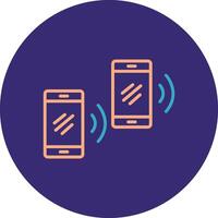 Mobile Sync Line Two Color Circle Icon vector