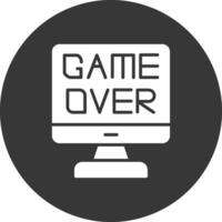 Game Over Glyph Inverted Icon vector