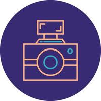 Photography Line Two Color Circle Icon vector