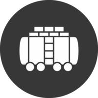 Train Cargo Glyph Inverted Icon vector