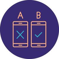Ab Testing Line Two Color Circle Icon vector