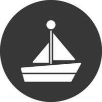 Boat Glyph Inverted Icon vector