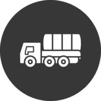 Lorry Glyph Inverted Icon vector