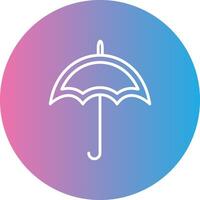 Umbrella Line Gradient Circle Icon vector