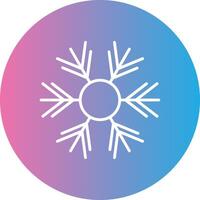 Snowflake Line Gradient Circle Icon vector