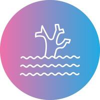 Flood Line Gradient Circle Icon vector