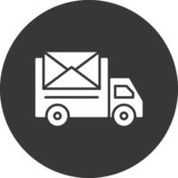 Postal Delivery Glyph Inverted Icon vector