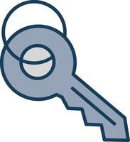 Key Line Filled Grey Icon vector