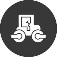 Roller Glyph Inverted Icon vector