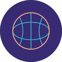 Globe Line Two Color Circle Icon vector