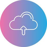 Cloud Line Gradient Circle Icon vector