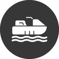 Jetski Glyph Inverted Icon vector