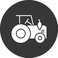 Tractor Glyph Inverted Icon vector