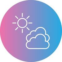Clouds Line Gradient Circle Icon vector