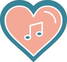 Heart Glyph Two Color Icon vector