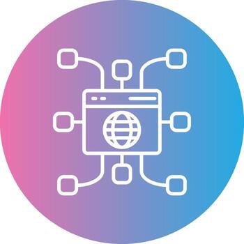 Website Line Gradient Circle Icon vector