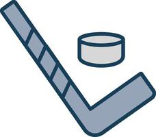 Hockey Line Filled Grey Icon vector