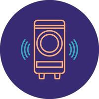 Woofer Line Two Color Circle Icon vector