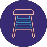 Bar Stool Line Two Color Circle Icon vector