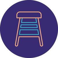 Bar Stool Line Two Color Circle Icon vector