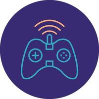 Gaming Line Two Color Circle Icon vector