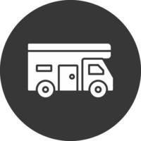 Camper Glyph Inverted Icon vector