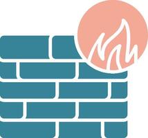 Firewall Glyph Two Color Icon vector